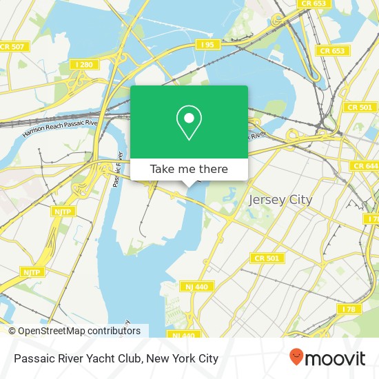 Passaic River Yacht Club map