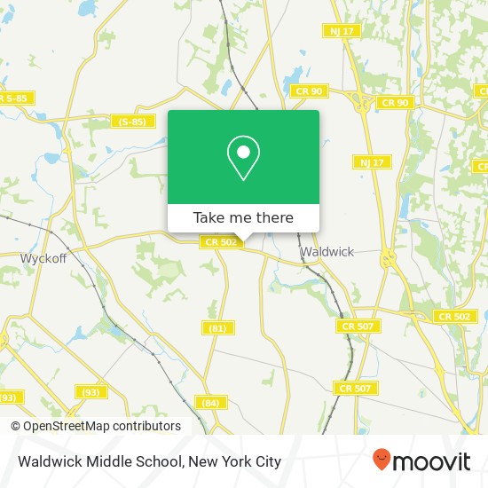 Waldwick Middle School map