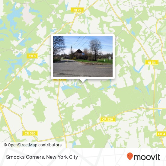 Smocks Corners map