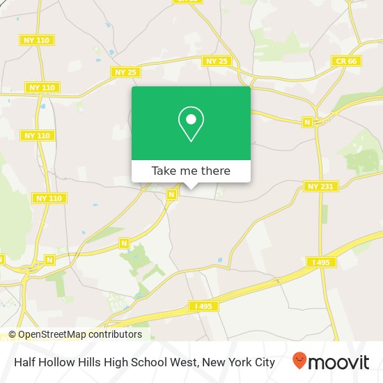 Half Hollow Hills High School West map