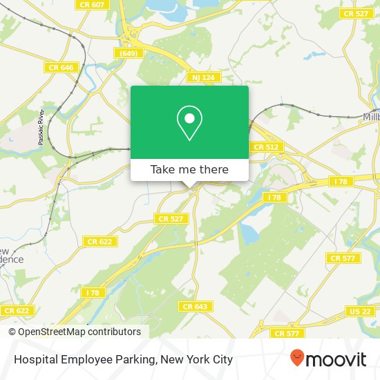 Mapa de Hospital Employee Parking