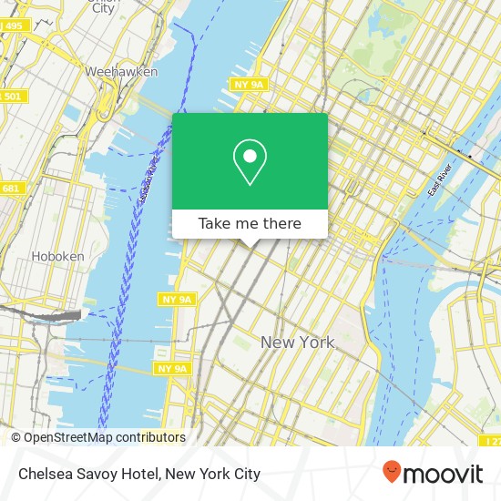 Mapa de Chelsea Savoy Hotel