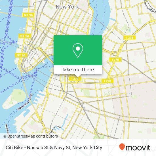 Mapa de Citi Bike - Nassau St & Navy St