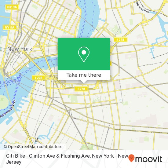 Mapa de Citi Bike - Clinton Ave & Flushing Ave