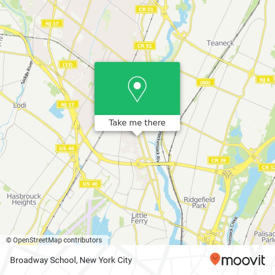 Mapa de Broadway School