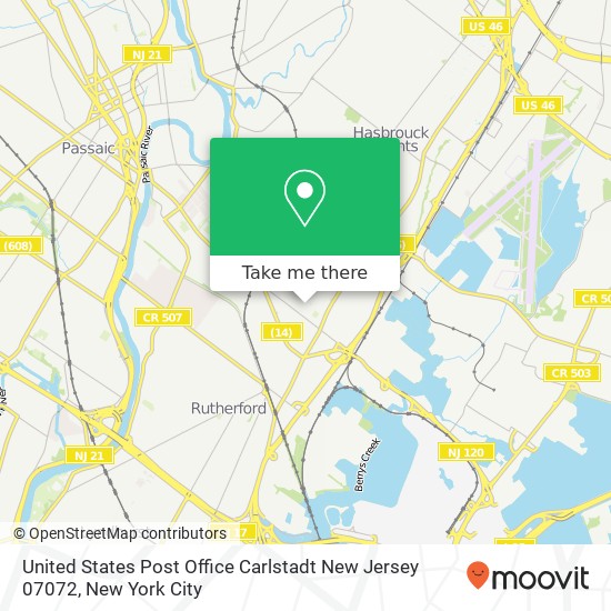 United States Post Office Carlstadt New Jersey 07072 map