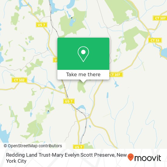 Redding Land Trust-Mary Evelyn Scott Preserve map