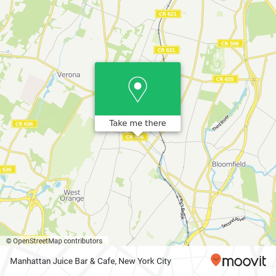 Manhattan Juice Bar & Cafe map