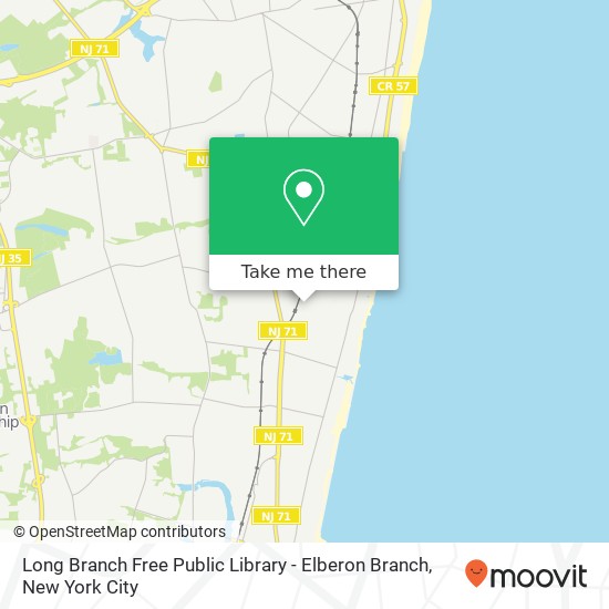 Mapa de Long Branch Free Public Library - Elberon Branch