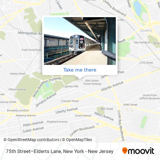 75th Street–Elderts Lane map