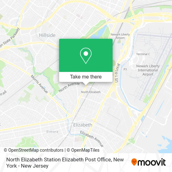 North Elizabeth Station Elizabeth Post Office map