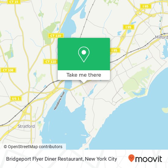 Bridgeport Flyer Diner Restaurant map