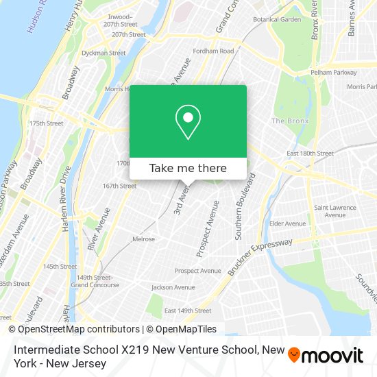 Mapa de Intermediate School X219 New Venture School