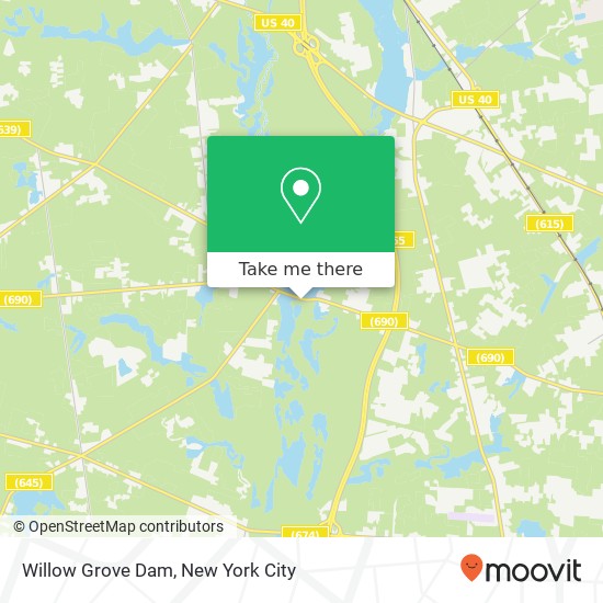 Willow Grove Dam map
