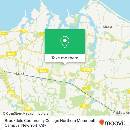 Brookdale Community College Northern Monmouth Campus map
