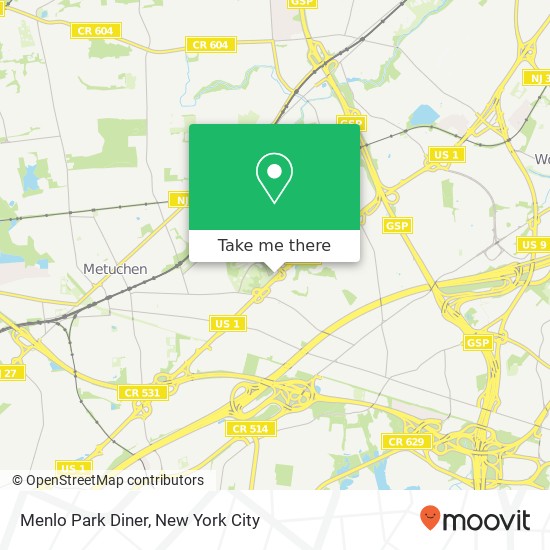 Mapa de Menlo Park Diner