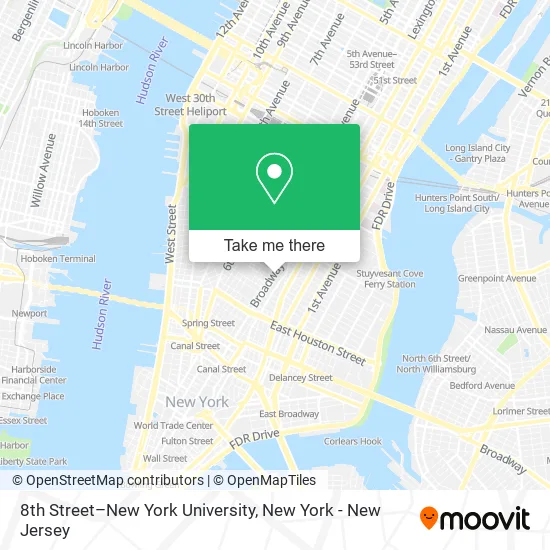 8th Street–New York University map