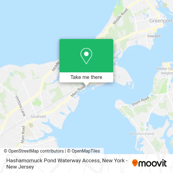 Hashamomuck Pond Waterway Access map