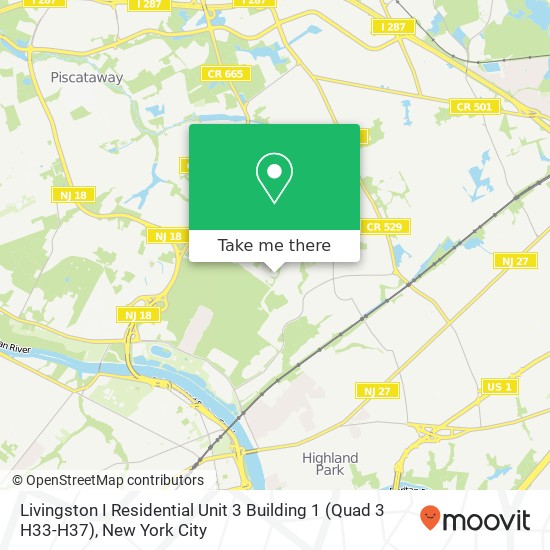 Mapa de Livingston I Residential Unit 3 Building 1 (Quad 3 H33-H37)
