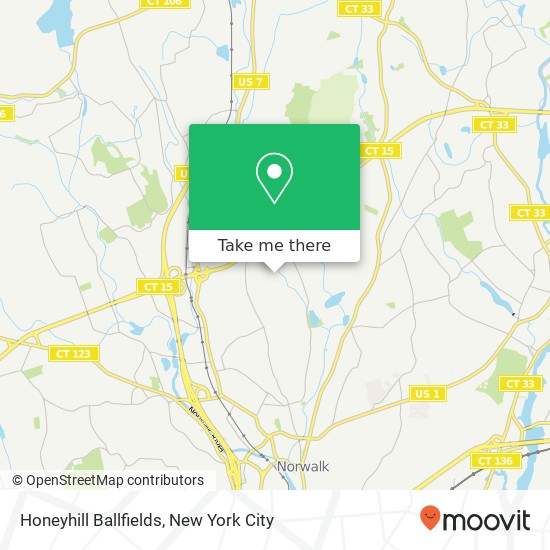 Honeyhill Ballfields map