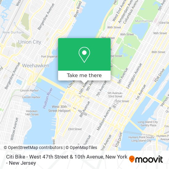 Mapa de Citi Bike - West 47th Street & 10th Avenue