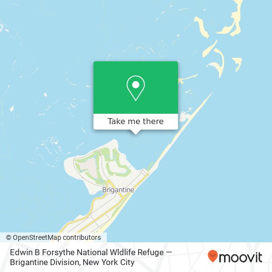 Mapa de Edwin B Forsythe National Wldlife Refuge — Brigantine Division