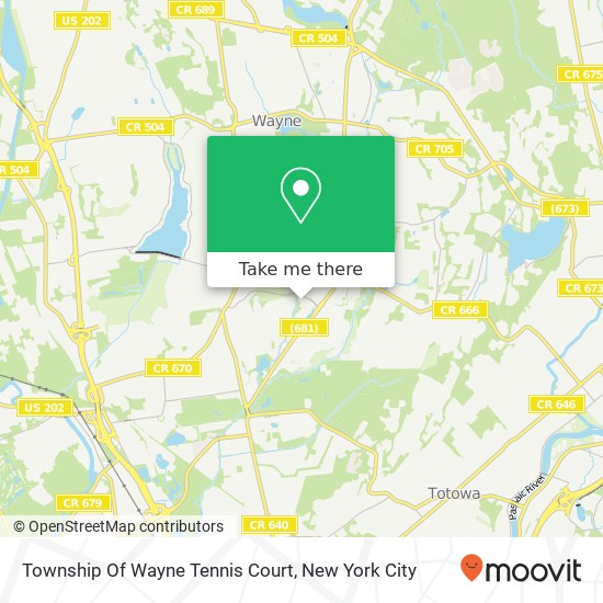Township Of Wayne Tennis Court map