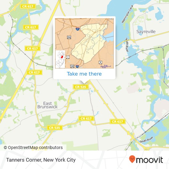 Tanners Corner map