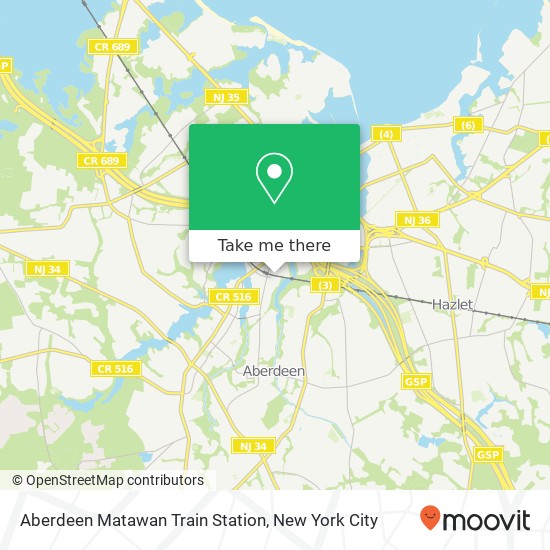 Mapa de Aberdeen Matawan Train Station