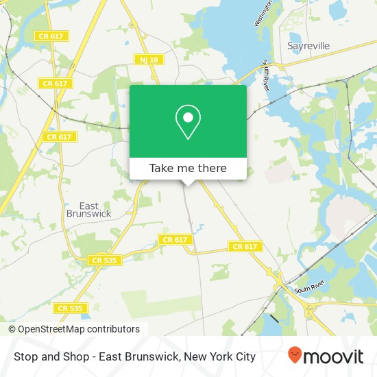 Mapa de Stop and Shop - East Brunswick