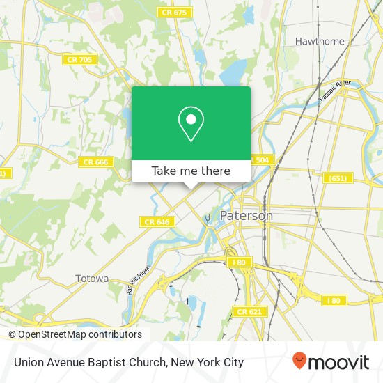 Union Avenue Baptist Church map