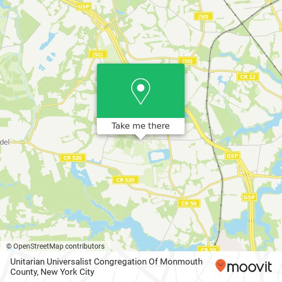 Mapa de Unitarian Universalist Congregation Of Monmouth County