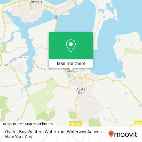 Oyster Bay Western Waterfront Waterway Access map