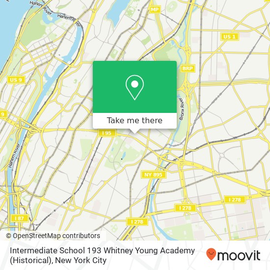 Mapa de Intermediate School 193 Whitney Young Academy (Historical)