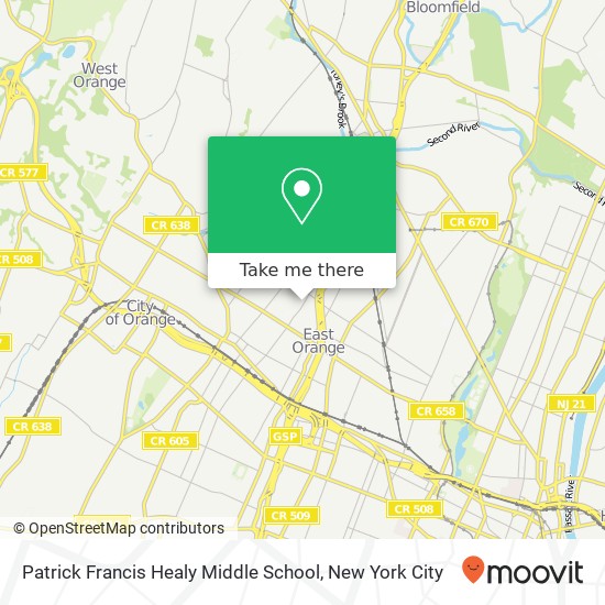 Patrick Francis Healy Middle School map