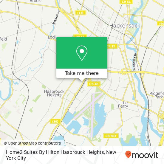 Mapa de Home2 Suites By Hilton Hasbrouck Heights