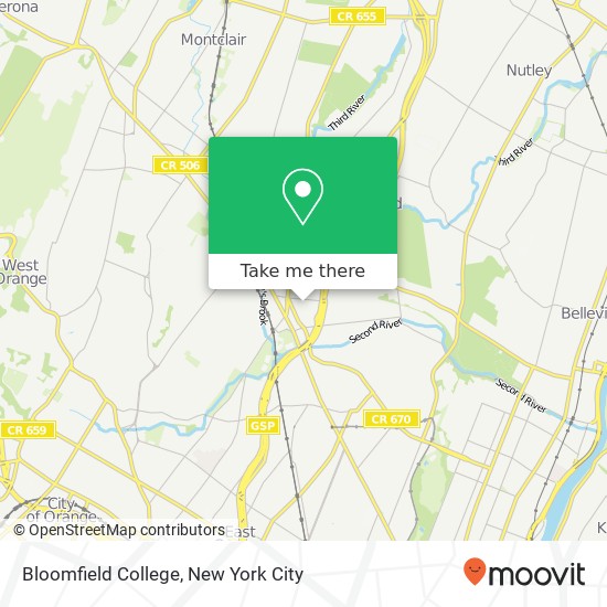 Bloomfield College map