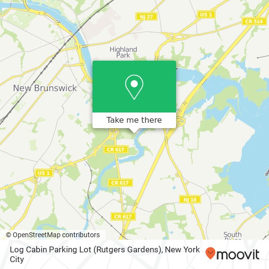 Mapa de Log Cabin Parking Lot (Rutgers Gardens)