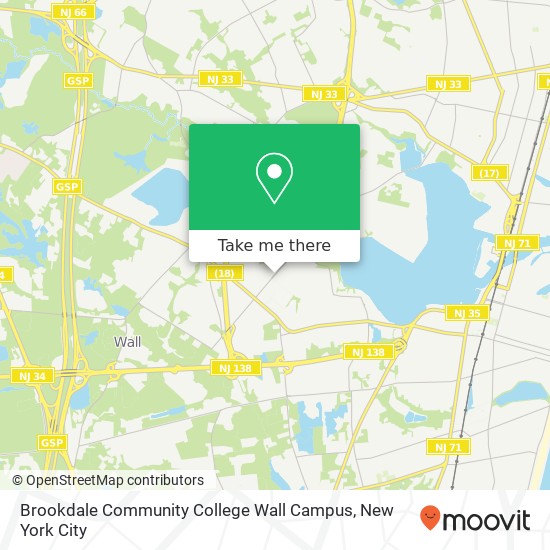 Brookdale Community College Wall Campus map