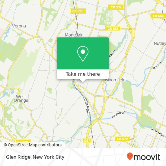 Mapa de Glen Ridge