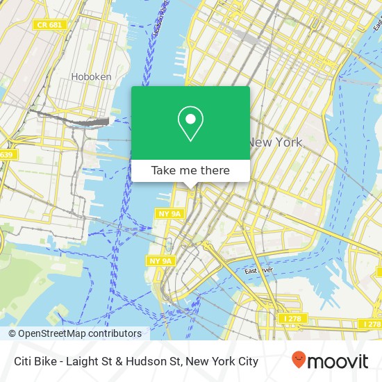 Citi Bike - Laight St & Hudson St map