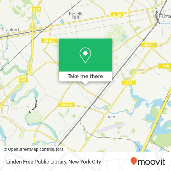 Mapa de Linden Free Public Library