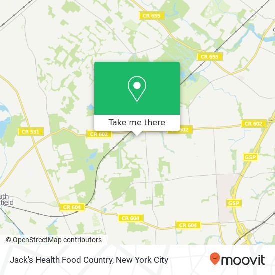 Jack's Health Food Country map