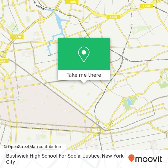 Mapa de Bushwick High School For Social Justice