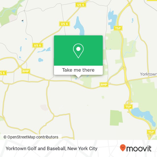 Yorktown Golf and Baseball map