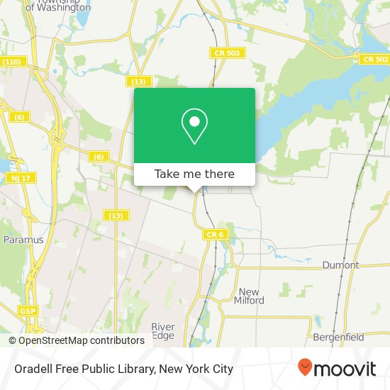 Oradell Free Public Library map