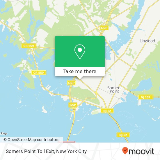 Mapa de Somers Point Toll Exit