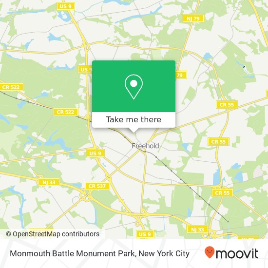 Monmouth Battle Monument Park map