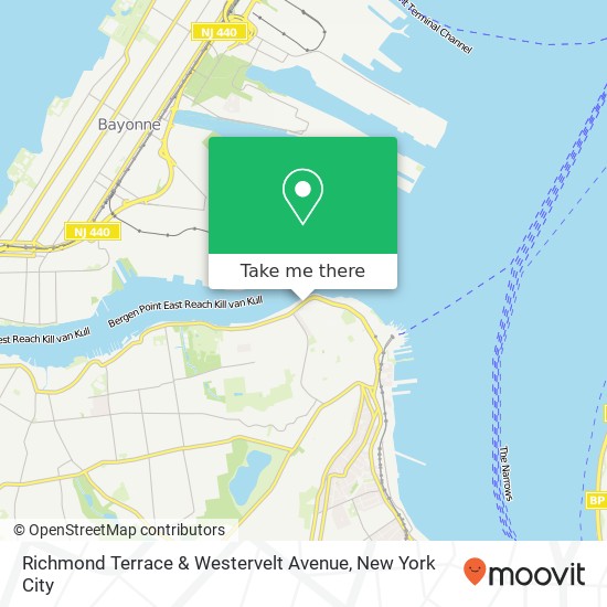 Mapa de Richmond Terrace & Westervelt Avenue