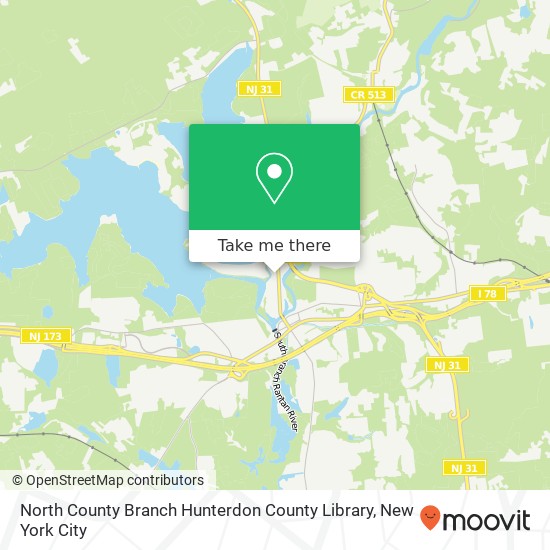 Mapa de North County Branch Hunterdon County Library